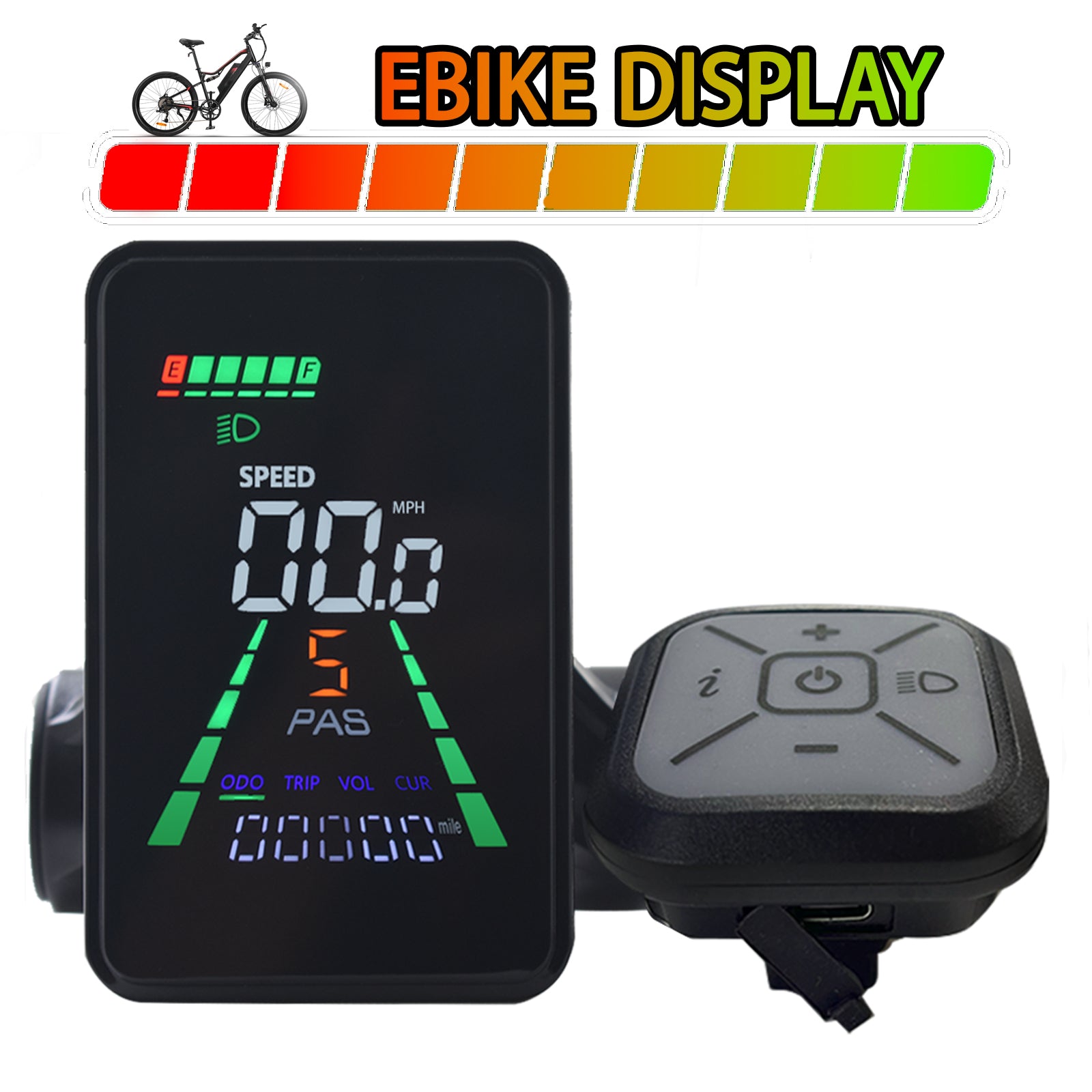 L5【UART2】EBike Display Screen Meter Fatbike Computer 24/36/48/60V Single motor