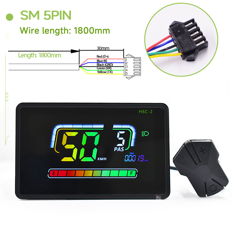 H6C-2 Electric Bicycle Display UART2 24/36/48/60v Single motor