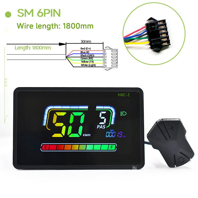 H6C-2 Electric Bicycle Display UART2 24/36/48/60v Single motor