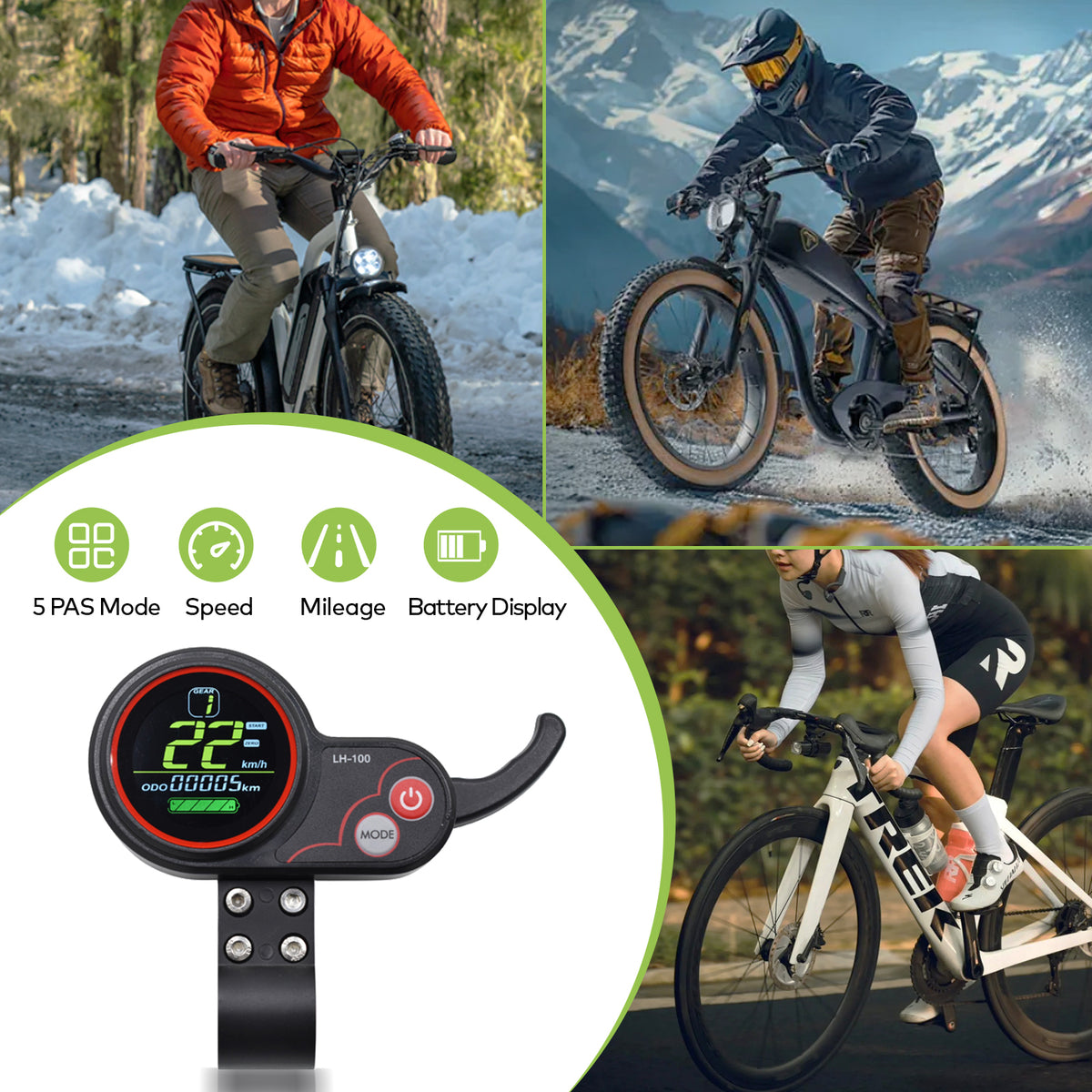 LH100 UART2 Ebike Display LCD Speedometer IP65 | HAYTRIX