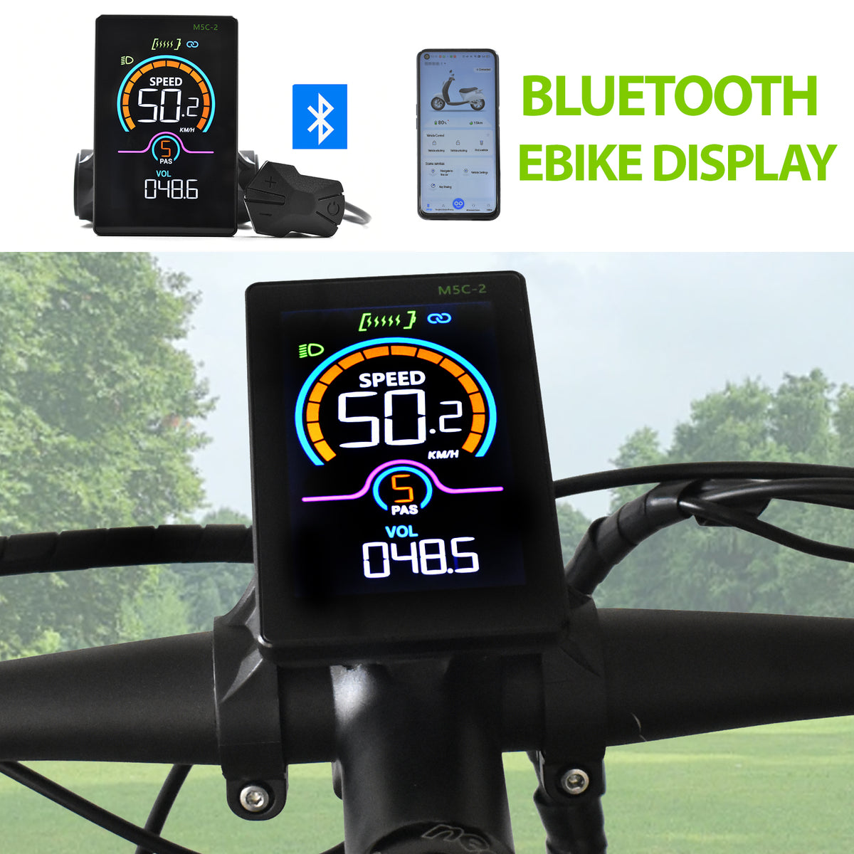 M5C-2 UART2 Ebike LCD Display Bluetooth Speedometer | HAYTRIX