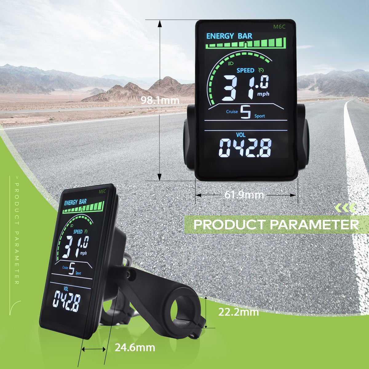 M6C UART2 Ebike Display Waterproof Speedometer | HAYTRIX