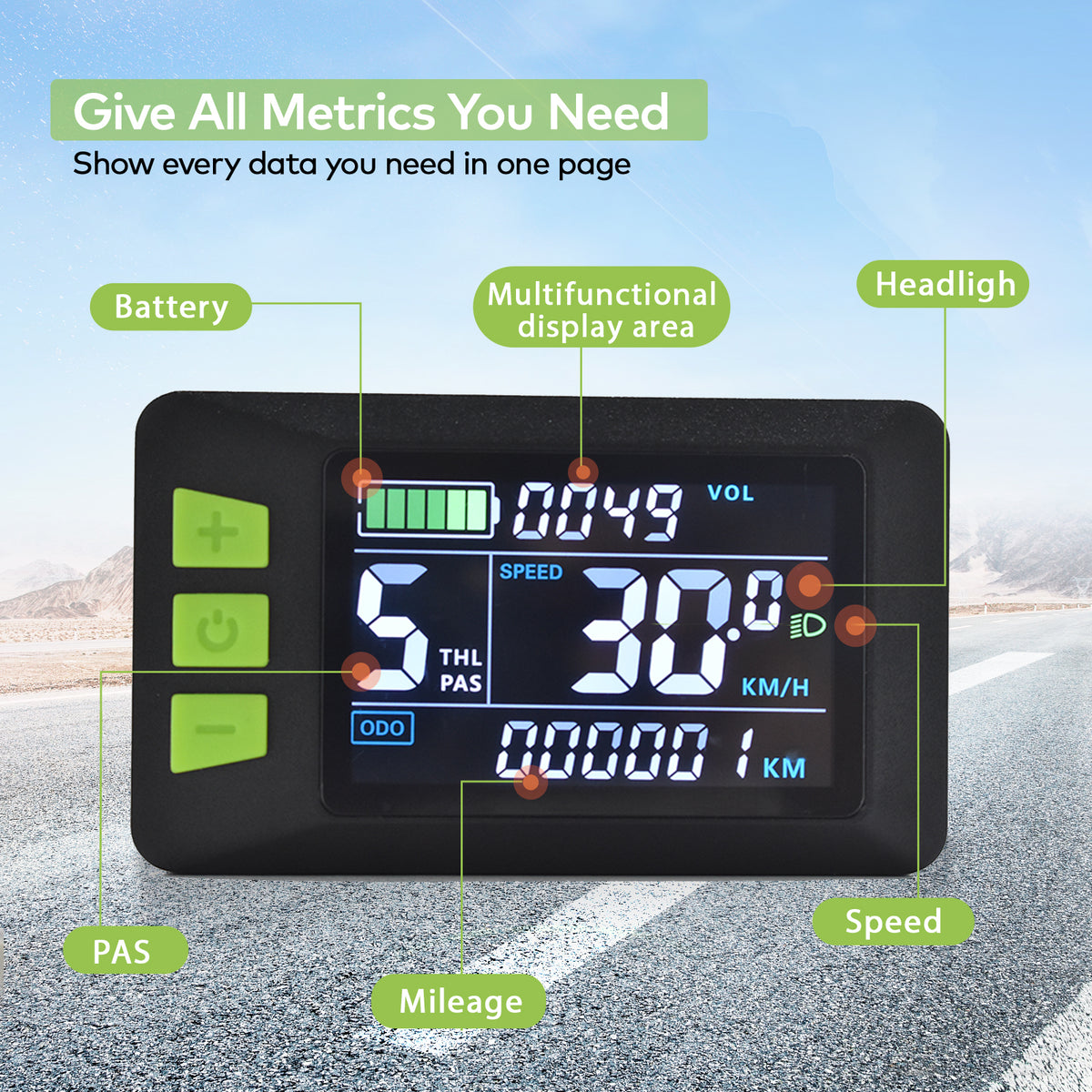 P3C UART2 Ebike Display Speedometer IP65 | HAYTRIX