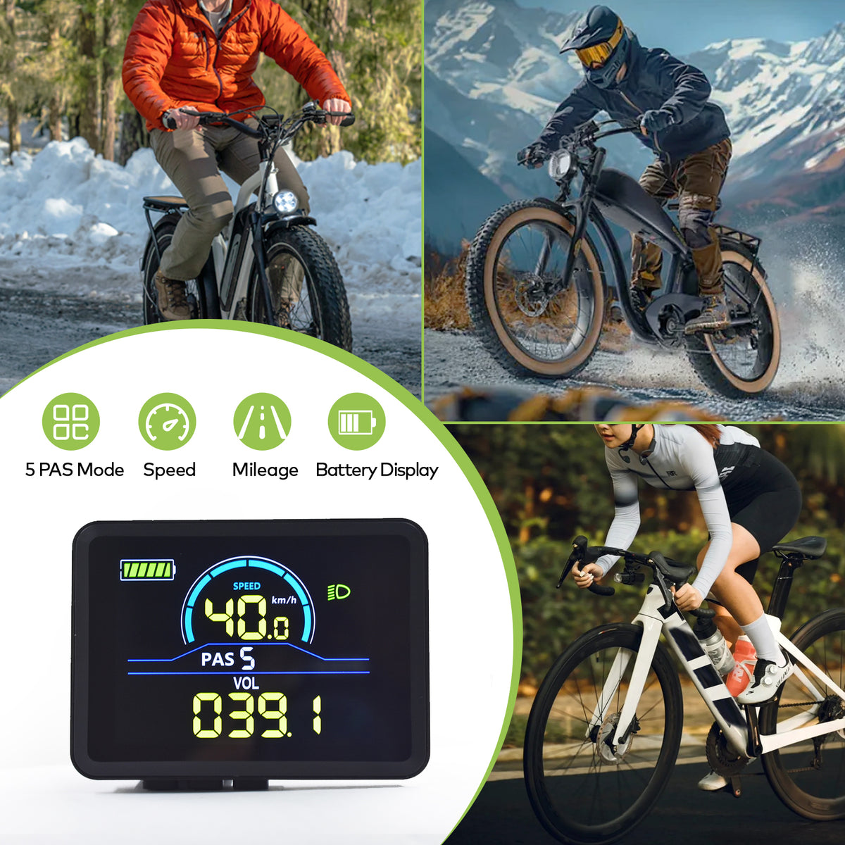 P5C UART2 Ebike LCD Display Fatbike Speedometer | HAYTRIX