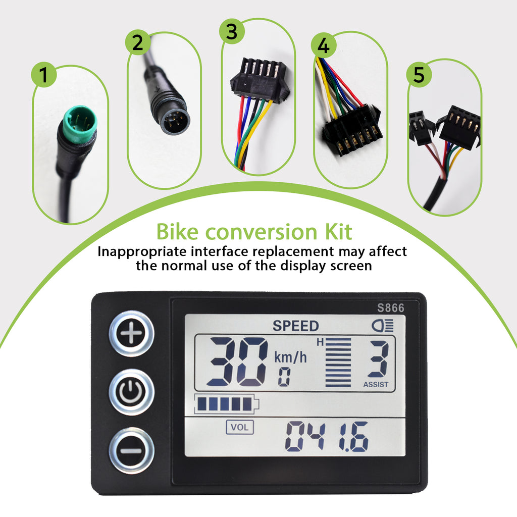 S866 UART2 Ebike Display Scooter Speedometer IP65 | HAYTRIX