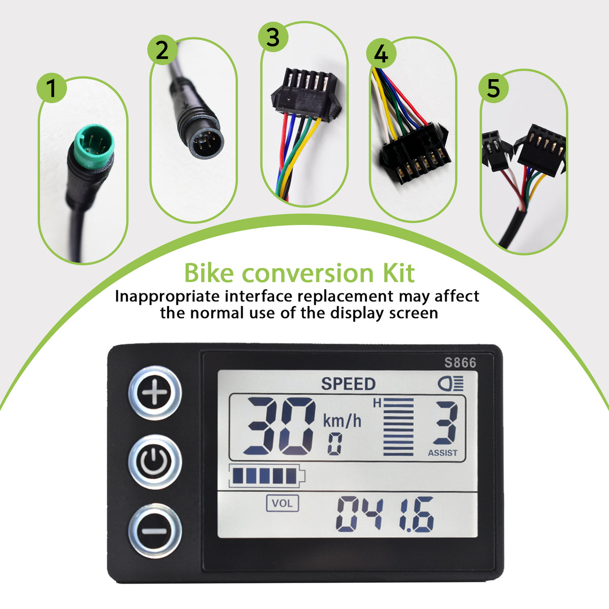 S866 UART2 Ebike Display Scooter Speedometer IP65 | HAYTRIX