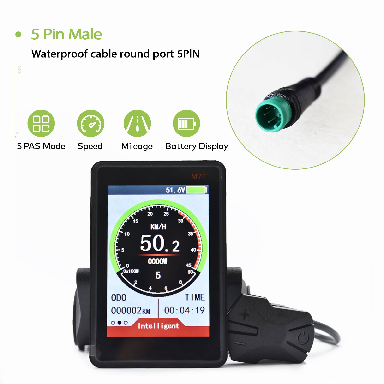 M7T 【UART2】 EBike Display Mtb Bike Accessories 24/36/48/60V Single motor