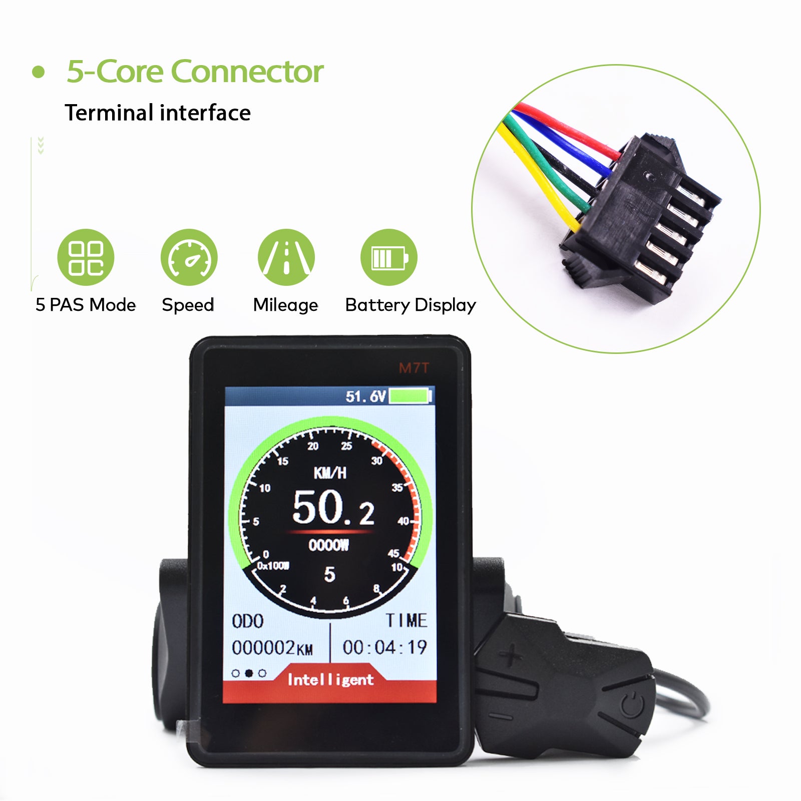 M7T 【UART2】 EBike Display Mtb Bike Accessories 24/36/48/60V Single motor