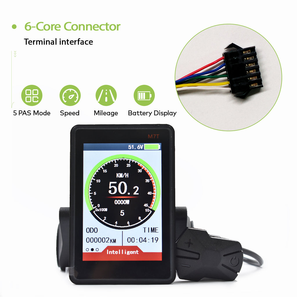 M7T 【UART2】 EBike Display Mtb Bike Accessories 24/36/48/60V Single motor