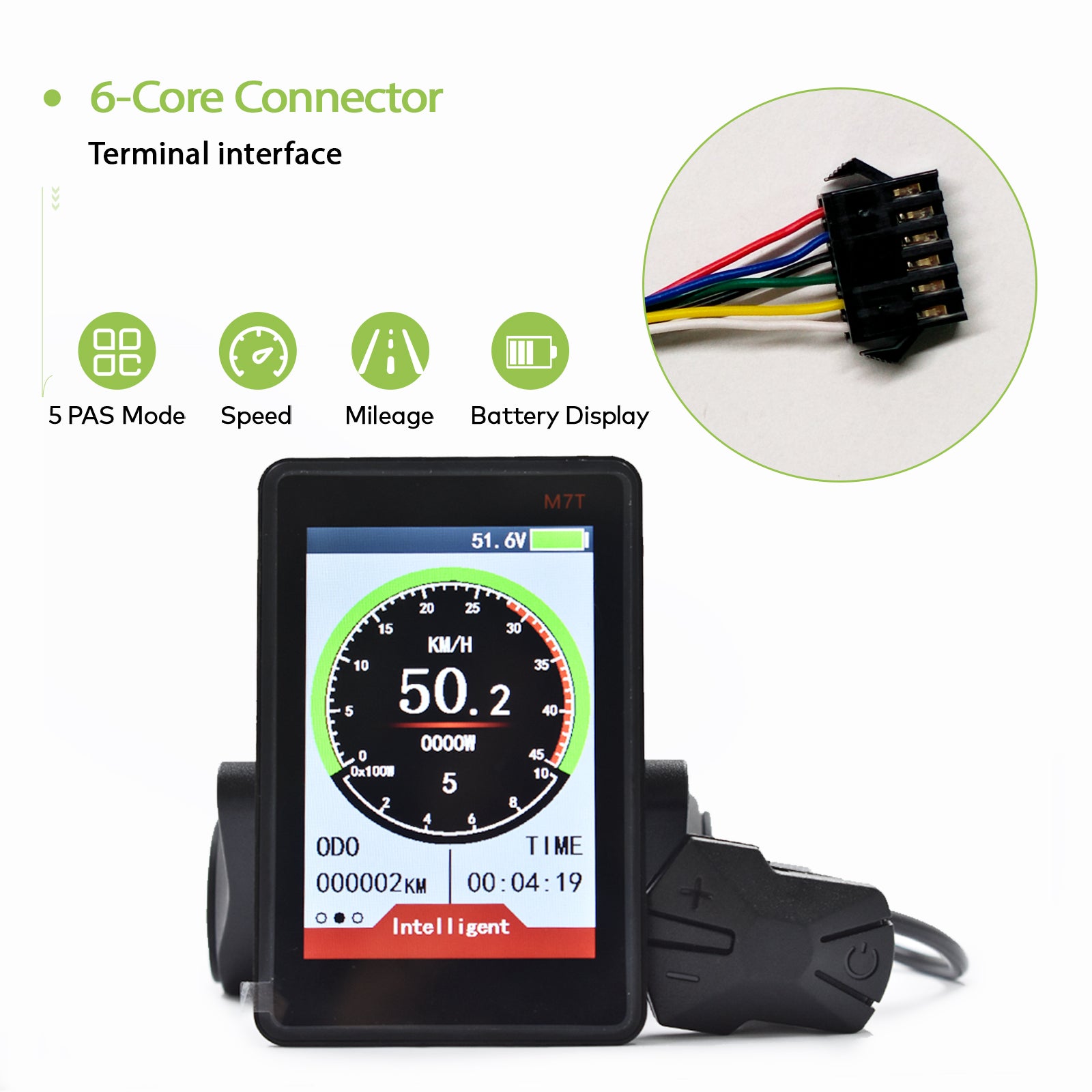 M7T 【UART2】 EBike Display Mtb Bike Accessories 24/36/48/60V Single motor