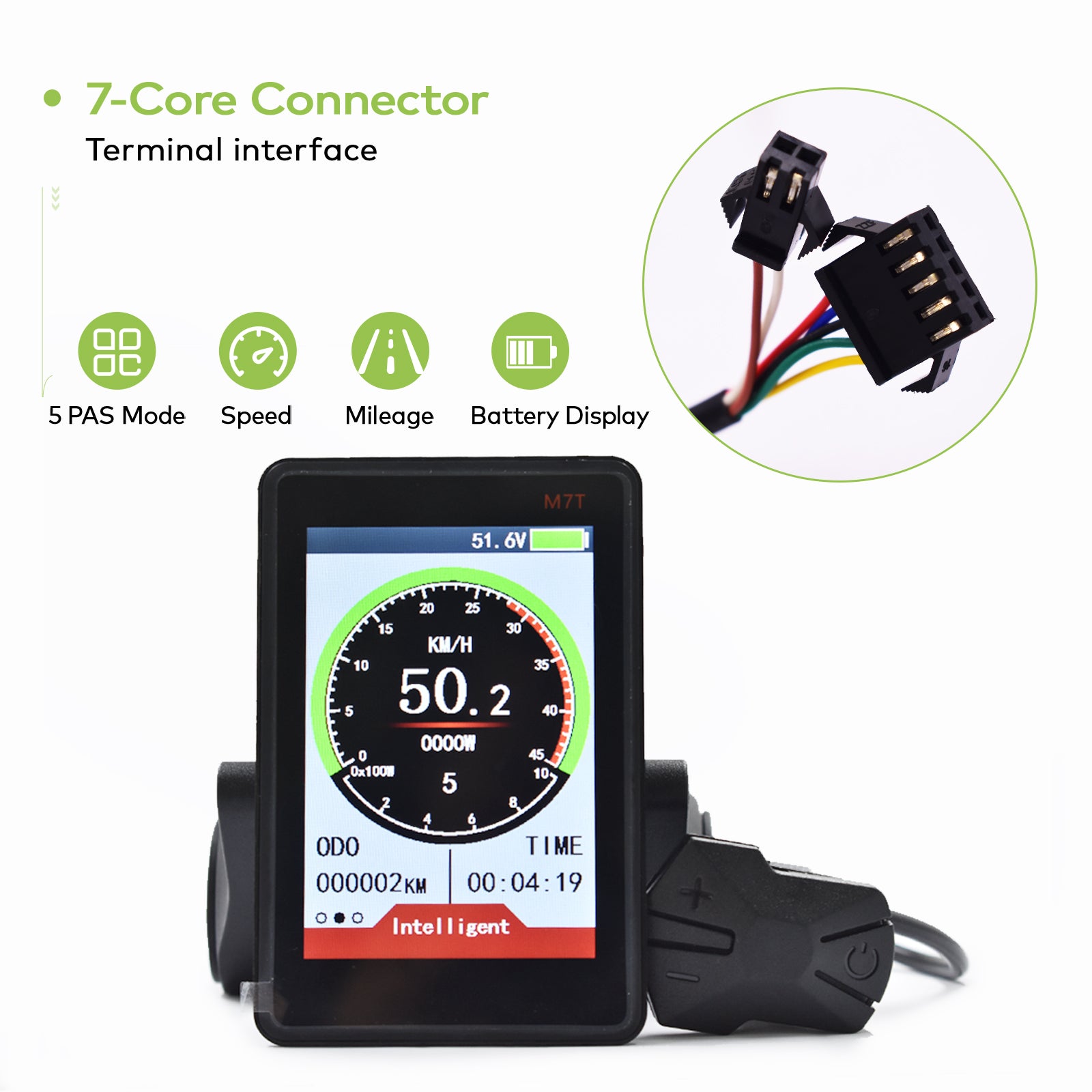 M7T 【UART2】 EBike Display Mtb Bike Accessories 24/36/48/60V Single motor