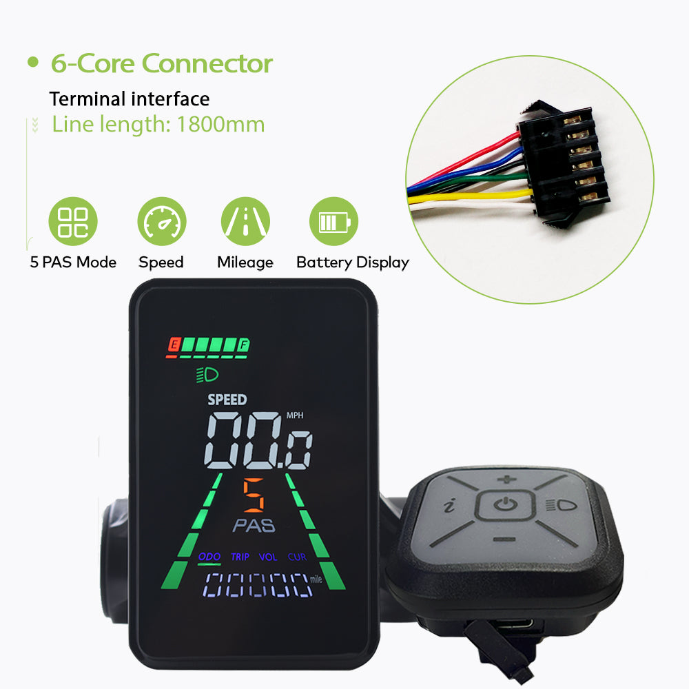 L5【UART2】EBike Display Screen Meter Fatbike Computer 24/36/48/60V Single motor