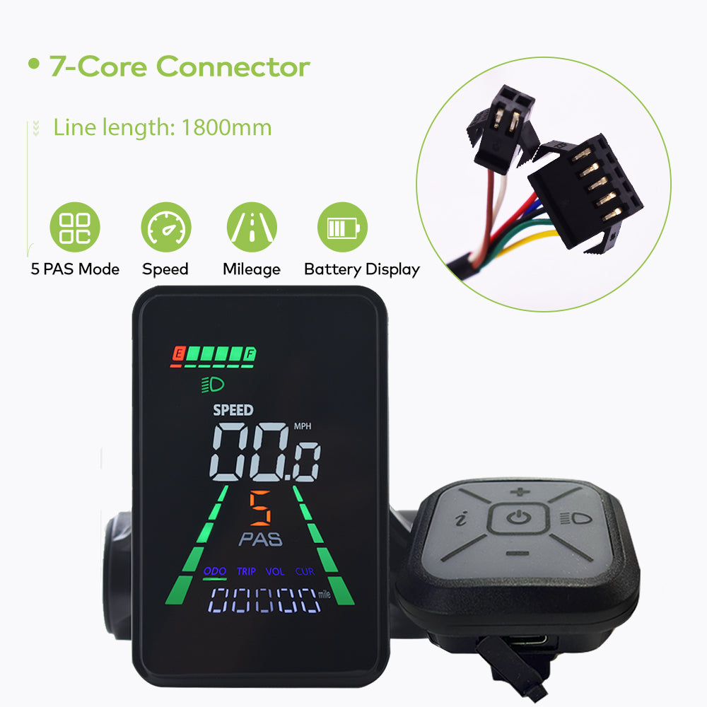 L5【UART2】EBike Display Screen Meter Fatbike Computer 24/36/48/60V Single motor